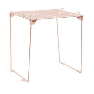 U Brands 12" Tall Metal Wire School Mesh Locker Shelf Pink Stackable Storage NEW